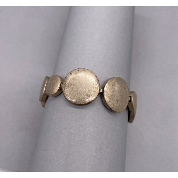 Kenneth Cole New York Round Circle Discs Link Bangle Bracelet Toggle Closure - Picture 1 of 4